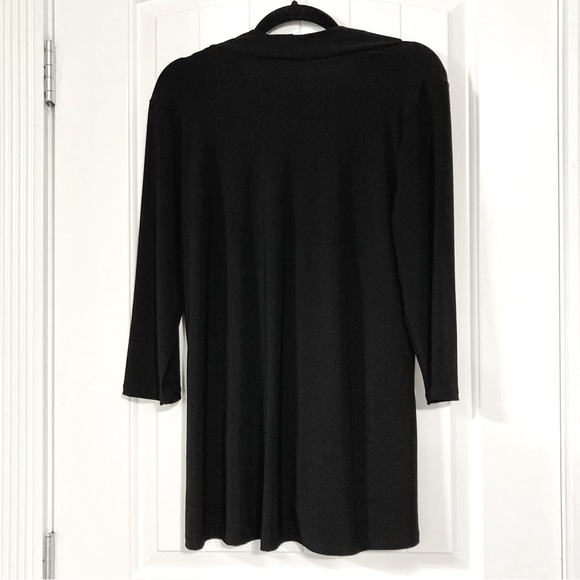 CLIENTELE Black stretch jersey tunic mini dress witchy gothic flowy top MEDIUM - Picture 12 of 12